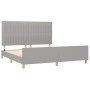 Bed frame with headboard light gray fabric 180x200 cm by vidaXL, Beds and slatted bases - Ref: Foro24-3125235, Price: 238,79 ...