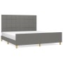 Bed frame with headboard dark gray fabric 160x200 cm by vidaXL, Beds and slatted bases - Ref: Foro24-3125066, Price: 232,30 €...