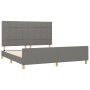 Bed frame with headboard dark gray fabric 160x200 cm by vidaXL, Beds and slatted bases - Ref: Foro24-3125066, Price: 232,30 €...