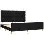 Estructura de cama con cabecero de tela negro 160x200 cm de vidaXL, Camas y somieres - Ref: Foro24-3125310, Precio: 257,99 €,...