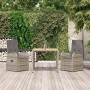 3-teilige Garten-Essgruppe mit grauen synthetischen Rattankissen von vidaXL, Gartensets - Ref: Foro24-3157582, Preis: 367,07 ...