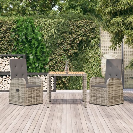 3-piece garden dining set with gray synthetic rattan cushions by vidaXL, Garden sets - Ref: Foro24-3157582, Price: 367,07 €, ...