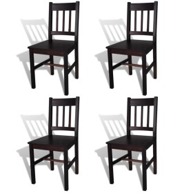 Dining chairs, set of 4, dark brown pine wood by vidaXL, dining chairs - Ref: Foro24-241517, Price: 168,59 €, Discount: %