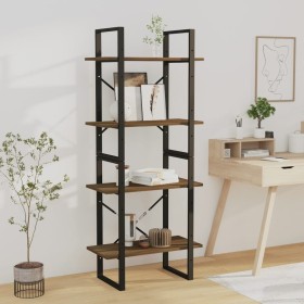 Plywood shelving 4 levels brown oak 60x30x140 cm by vidaXL, Bookcases and shelves - Ref: Foro24-821311, Price: 56,99 €, Disco...