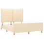 Bed frame with cream fabric headboard 140x200 cm by vidaXL, Beds and slatted bases - Ref: Foro24-3124981, Price: 214,24 €, Di...