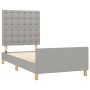 Light gray fabric bed frame with headboard 90x190 cm by vidaXL, Beds and slatted bases - Ref: Foro24-3125341, Price: 132,46 €...