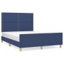 Bed frame with headboard gray taupe blue fabric 140x200 cm by vidaXL, Beds and slatted bases - Ref: Foro24-3124982, Price: 21...