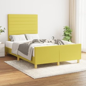 Estructura de cama con cabecero de tela verde 120x200 cm de vidaXL, Camas y somieres - Ref: Foro24-3125129, Precio: 174,99 €,...