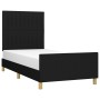 Bed frame with black fabric headboard 90x200 cm by vidaXL, Beds and slatted bases - Ref: Foro24-3125189, Price: 140,69 €, Dis...