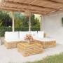 5-teiliges Gartenmöbel-Set und Kissen aus massivem Teakholz von vidaXL, Gartensets - Ref: Foro24-3100855, Preis: 755,71 €, Ra...