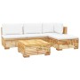 5-piece garden furniture set and solid teak wood cushions by vidaXL, Garden sets - Ref: Foro24-3100855, Price: 766,46 €, Disc...