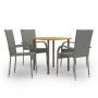 Set de muebles de comedor de jardín 5 piezas ratán PE gris de vidaXL, Conjuntos de jardín - Ref: Foro24-3072486, Precio: 290,...