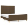 Estructura de cama con cabecero de tela marrón 140x200 cm de vidaXL, Camas y somieres - Ref: Foro24-3124979, Precio: 219,17 €...