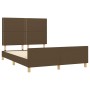 Bed frame with headboard in brown fabric 140x200 cm by vidaXL, Beds and slatted bases - Ref: Foro24-3124979, Price: 216,15 €,...