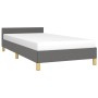 Bed frame with headboard in dark gray fabric 90x200 cm by vidaXL, Beds and slatted bases - Ref: Foro24-347384, Price: 91,78 €...