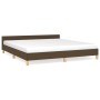 Bed frame with headboard in brown fabric 180x200 cm by vidaXL, Beds and slatted bases - Ref: Foro24-347434, Price: 124,96 €, ...