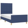 Bed frame with blue fabric headboard 80x200 cm by vidaXL, Beds and slatted bases - Ref: Foro24-3125015, Price: 155,76 €, Disc...