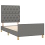 Estructura de cama con cabecero de tela gris oscuro 80x200 cm de vidaXL, Camas y somieres - Ref: Foro24-3125253, Precio: 169,...