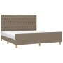 Bed frame with headboard in taupe gray fabric 180x200 cm by vidaXL, Beds and slatted bases - Ref: Foro24-3125320, Price: 298,...