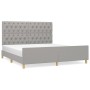 Bed frame with headboard light gray fabric 160x200 cm by vidaXL, Beds and slatted bases - Ref: Foro24-3125308, Price: 256,97 ...