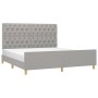 Bed frame with headboard light gray fabric 160x200 cm by vidaXL, Beds and slatted bases - Ref: Foro24-3125308, Price: 256,97 ...