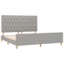 Bed frame with headboard light gray fabric 160x200 cm by vidaXL, Beds and slatted bases - Ref: Foro24-3125308, Price: 256,97 ...