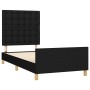 Bed frame with black fabric headboard 90x200 cm by vidaXL, Beds and slatted bases - Ref: Foro24-3125351, Price: 140,80 €, Dis...