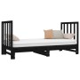 Removable sofa bed solid black pine wood 2x(90x190) cm by vidaXL, Beds and slatted bases - Ref: Foro24-3124771, Price: 202,66...