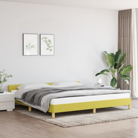 Bed frame with green fabric headboard 200x200 cm by vidaXL, Beds and slatted bases - Ref: Foro24-347446, Price: 116,43 €, Dis...