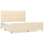 Bed frame with cream fabric headboard 180x200 cm by vidaXL, Beds and slatted bases - Ref: Foro24-3125402, Price: 247,23 €, Di...