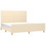 Estructura de cama con cabecero de tela color crema 180x200 cm de vidaXL, Camas y somieres - Ref: Foro24-3124916, Precio: 238...