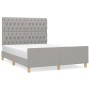 Light gray fabric bed frame with headboard 140x200 cm by vidaXL, Beds and slatted bases - Ref: Foro24-3125300, Price: 259,98 ...