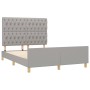 Light gray fabric bed frame with headboard 140x200 cm by vidaXL, Beds and slatted bases - Ref: Foro24-3125300, Price: 259,98 ...