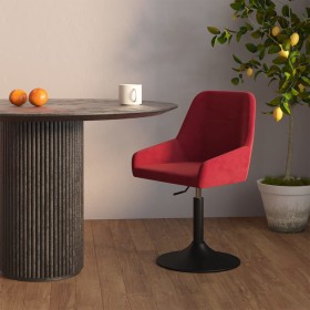 Silla de comedor giratoria de terciopelo rojo tinto de vidaXL, Sillas de comedor - Ref: Foro24-3085155, Precio: 72,99 €, Desc...