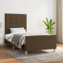 Dark brown fabric bed frame with headboard 90x190 cm by vidaXL, Beds and slatted bases - Ref: Foro24-3125020, Price: 140,03 €...