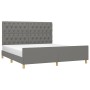 Bed frame with headboard dark gray fabric 160x200 cm by vidaXL, Beds and slatted bases - Ref: Foro24-3125309, Price: 257,62 €...