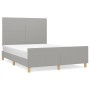 Light gray fabric bed frame with headboard 140x190 cm by vidaXL, Beds and slatted bases - Ref: Foro24-3124887, Price: 216,78 ...