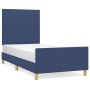 Bed frame with blue fabric headboard 90x200 cm by vidaXL, Beds and slatted bases - Ref: Foro24-3124869, Price: 153,00 €, Disc...