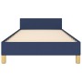 Bed frame with blue fabric headboard 90x200 cm by vidaXL, Beds and slatted bases - Ref: Foro24-3124869, Price: 153,00 €, Disc...