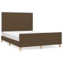 Dark brown fabric bed frame with headboard 140x190cm by vidaXL, Beds and slatted bases - Ref: Foro24-3124890, Price: 228,22 €...