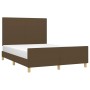 Dark brown fabric bed frame with headboard 140x190cm by vidaXL, Beds and slatted bases - Ref: Foro24-3124890, Price: 228,22 €...