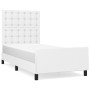 Bed frame with headboard white synthetic leather 90x200cm by vidaXL, Beds and slatted bases - Ref: Foro24-3125550, Price: 164...