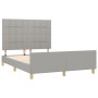 Light gray fabric bed frame with headboard 140x200 cm by vidaXL, Beds and slatted bases - Ref: Foro24-3125057, Price: 234,68 ...