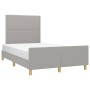 Light gray fabric bed frame with headboard 120x200 cm by vidaXL, Beds and slatted bases - Ref: Foro24-3124960, Price: 163,74 ...