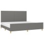 Bed frame with headboard dark gray fabric 200x200 cm by vidaXL, Beds and slatted bases - Ref: Foro24-3124920, Price: 240,73 €...