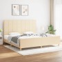 Bed frame with cream fabric headboard 200x200 cm by vidaXL, Beds and slatted bases - Ref: Foro24-3125086, Price: 246,44 €, Di...