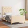 Bed frame with cream fabric headboard 80x200 cm by vidaXL, Beds and slatted bases - Ref: Foro24-3125257, Price: 162,89 €, Dis...