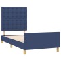 Estructura de cama con cabecero de tela azul 90x200 cm de vidaXL, Camas y somieres - Ref: Foro24-3125355, Precio: 157,99 €, D...