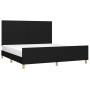 Estructura de cama con cabecero de tela negro 180x200 cm de vidaXL, Camas y somieres - Ref: Foro24-3124913, Precio: 238,06 €,...