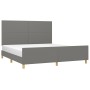 Bed frame with headboard dark gray fabric 160x200 cm by vidaXL, Beds and slatted bases - Ref: Foro24-3124904, Price: 226,62 €...